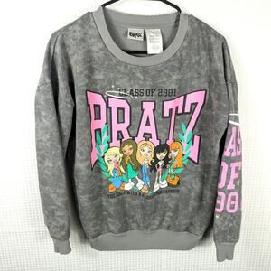 Bratz Class of 2001 Gray Wash Sweatshirt Women's Small Y2K Graphic Crewneck